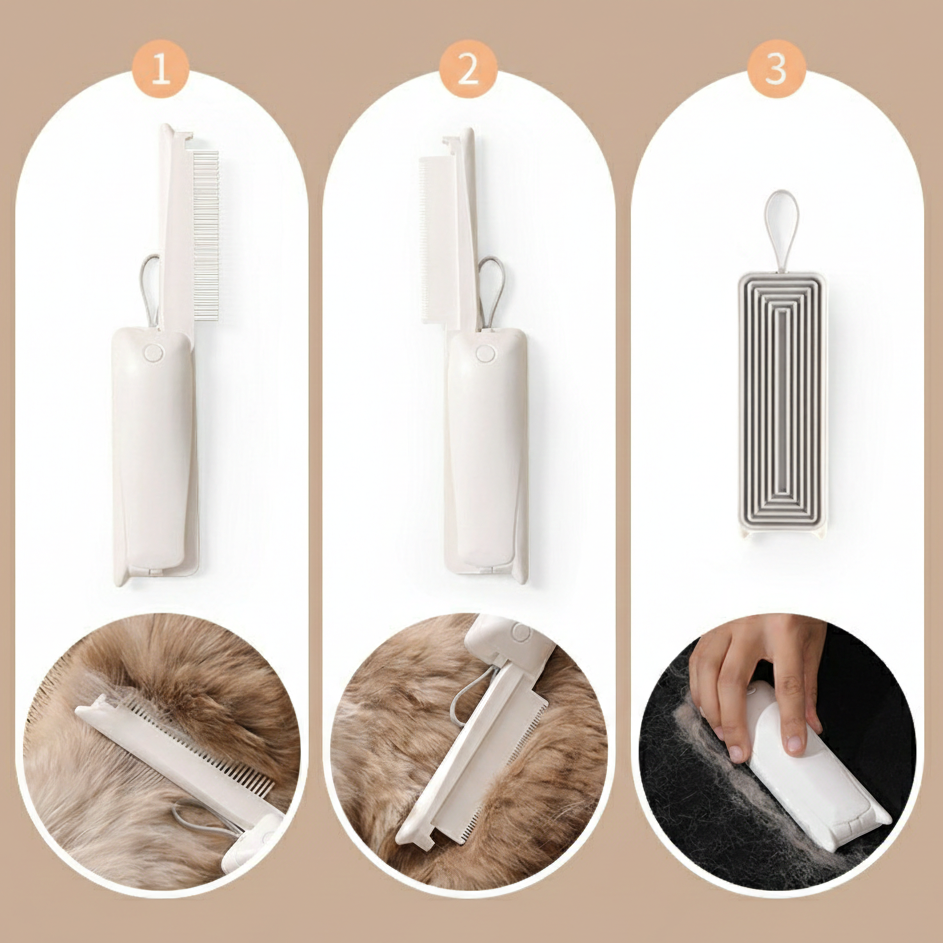 Groomy™ – Spazzola 3-in-1 Massaggiante e Scioglinodi