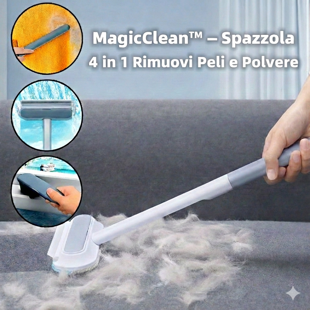 MagicClean™ – Spazzola 4 in 1 Rimuovi Peli e Polvere